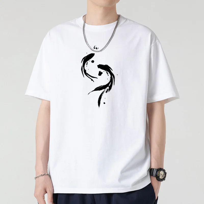 

New T-Shirt Boys Summer Cotton with Half-Sleeved Ins Tide Loose Teenage Students Short-Sleeved T-Shirt Clothes Bottoming