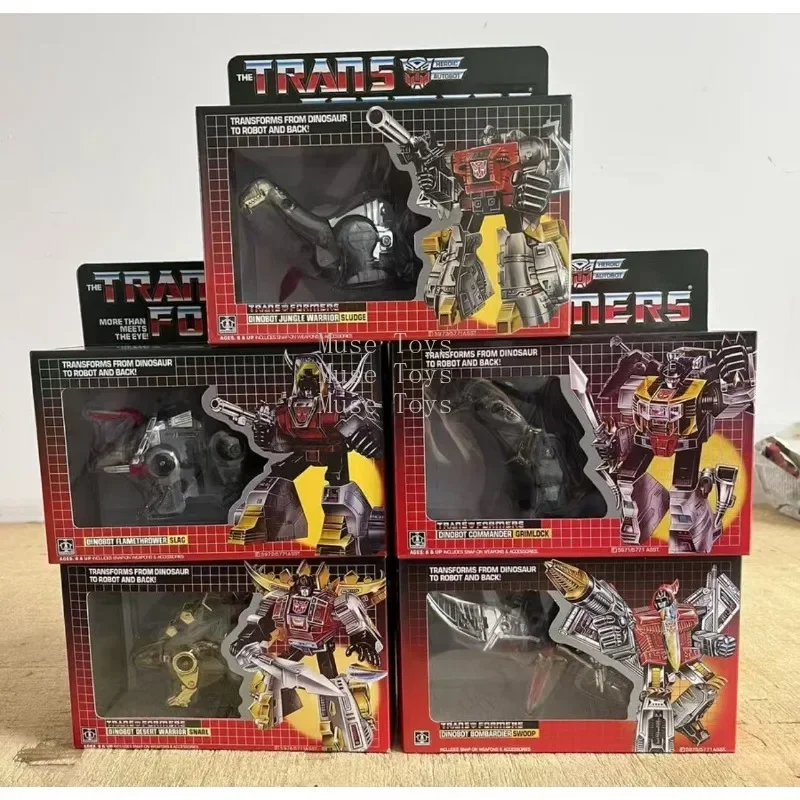 مجموعة ألعاب الدينوبوت من Transformetion G1 Reissue KO Dinobots Grimlock Snarl Swoop Sludge Kickback Bombshell مجموعة هدايا لعبة شخصيات الحركة