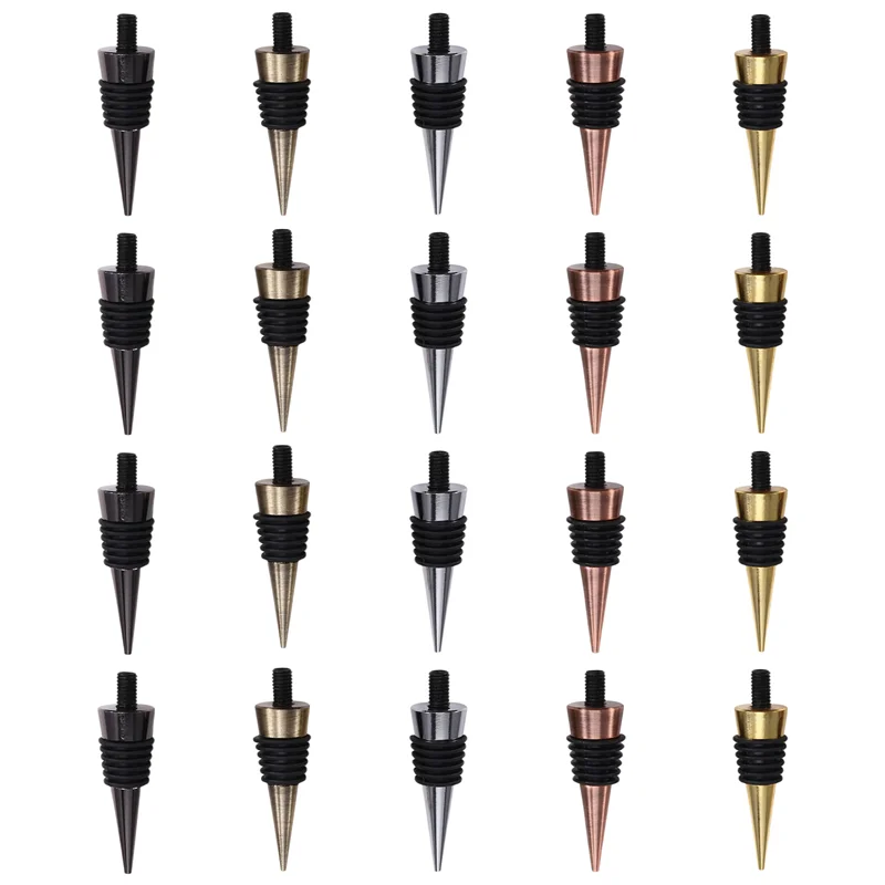 20 قطعة سدادة النبيذ المعدنية سدادة الزجاجة مع عمود ملولب لتحويل الخشب DIY Project-AT39 #4