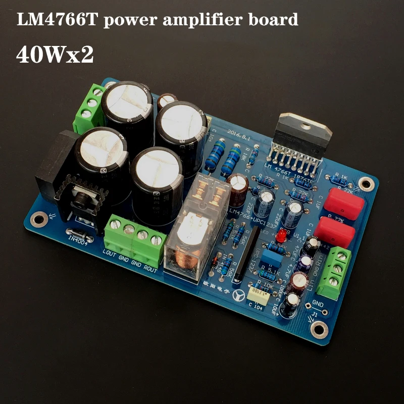 AC dual 12V-24V 40W+40W 8 ohms LM4766 2.0 channel stereo Power Amplifier Board with speaker Protection (finished)