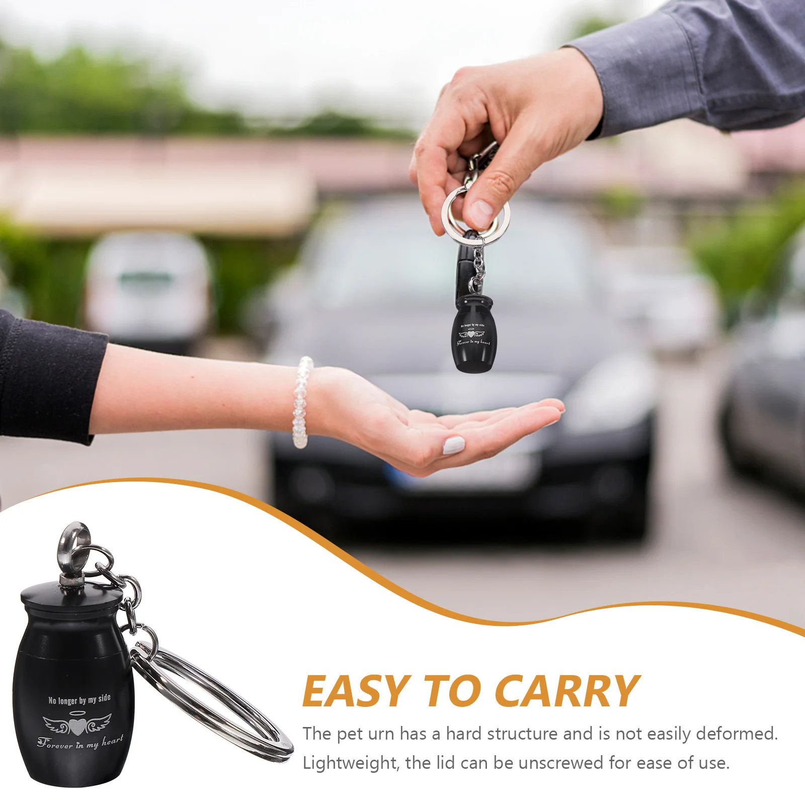 

Pet Urn Ashes Keychain Holder Dog Memorial Keepsakes for Metal Jewelry Charms