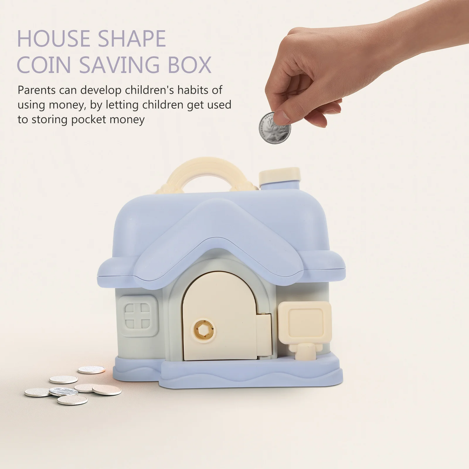 1 Juego de hucha para niños, tarro de dinero grande estilo casa, bote de ahorro anticaída, adorno creativo de escritorio para almacenamiento de dinero de bolsillo para niños