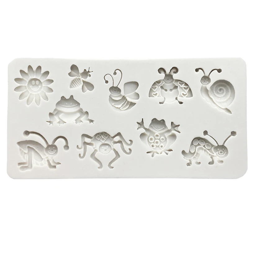 Bee Butterfly Frog Snail Silicone Mold Resin Tools Sugarcraft Cupcake Baking Mold Fondant Cake Decorating Tools