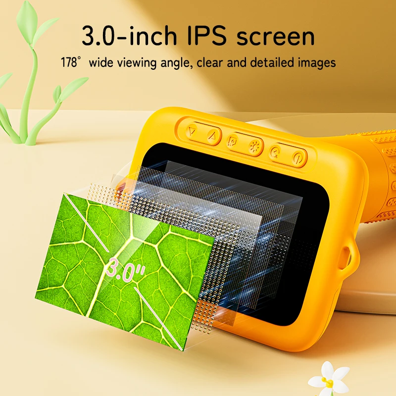Microscopio per bambini Schermo LCD per protezione degli occhi da 3 pollici Microscopio digitale Giocattoli educativi scientifici Regali per Natale Compleanno