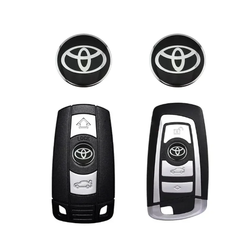 Autocollants de Badge de clé de télécommande de voiture, 14mm, pour Prado Auris Avensis Corolla Verso Sienna Yaris Prius Rav4
