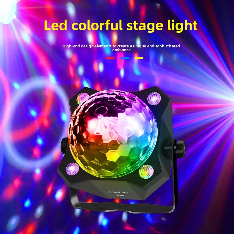 New LED Purple Stage Light Strobe Voice-activated Colorful LED Mini Stage Ambient Magic Ball