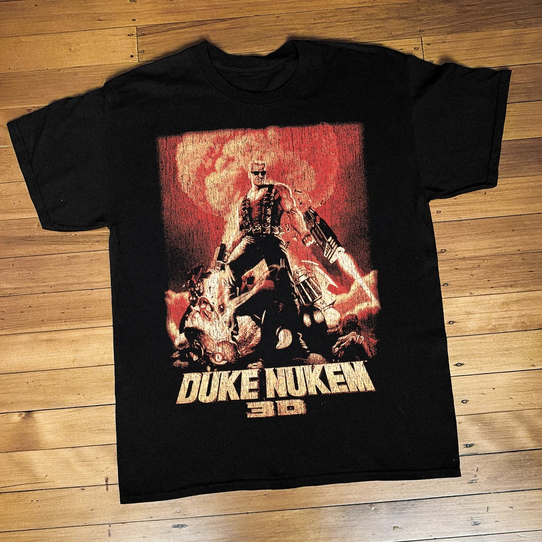 Camiseta Retro Duke Nukem para Homens e Mulheres, Estilo Vintage Clássico, Casual Oversized, Streetwear Gamer, Camiseta de Manga Curta