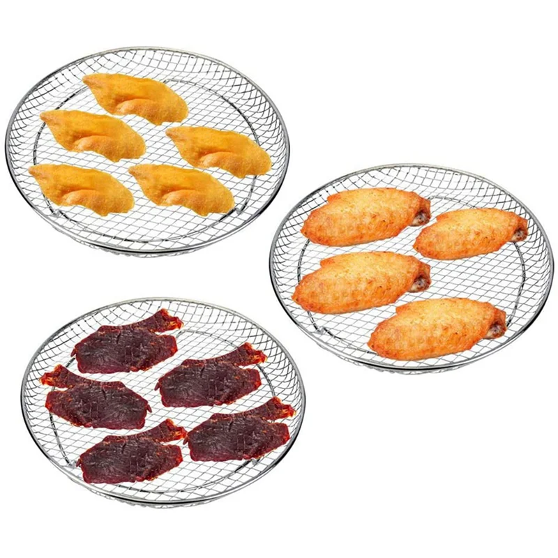 

A20M 2X Air Fryer Three Stackable Dehydrator Racks For Gowise Ninja Stainless Steel Air Fryer Rack Fit All 4.2-5.8QT