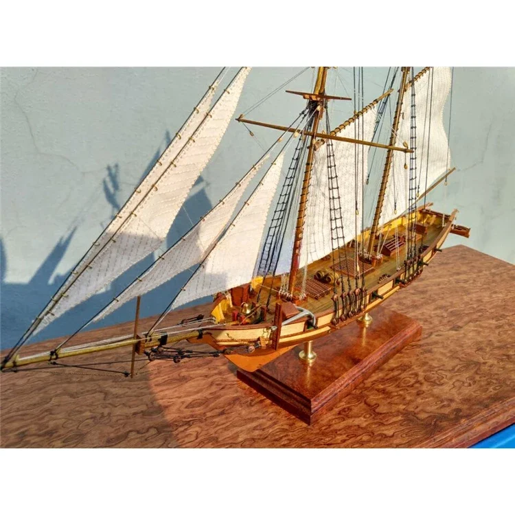 1/96 HARVEY1847 Kit di montaggio modello di barca a vela in legno di simulazione fai-da-te Collezione di giocattoli regalo