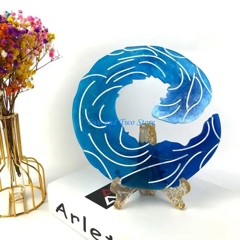 

HX6F Creative Sea Waves Desktop Ornaments UV Epoxy Resin Mold Table Decor Crystal Silicone Mould DIY Crafts Jewelry Home Casting
