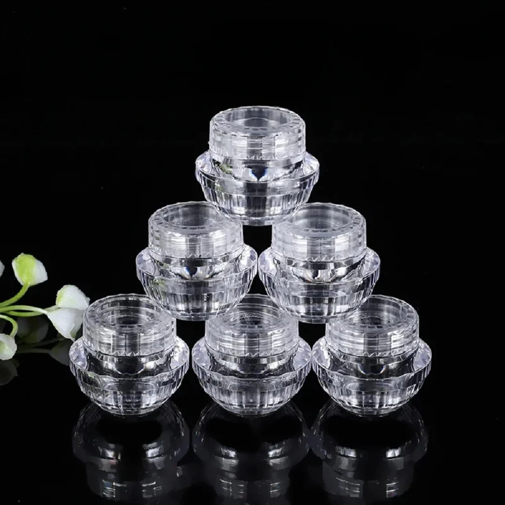 

500pcs 5g Clear Cream Jars Mushroom Shape Mini Sample Jar,Cosmetic Packing Container Nail Art Accessories Tins