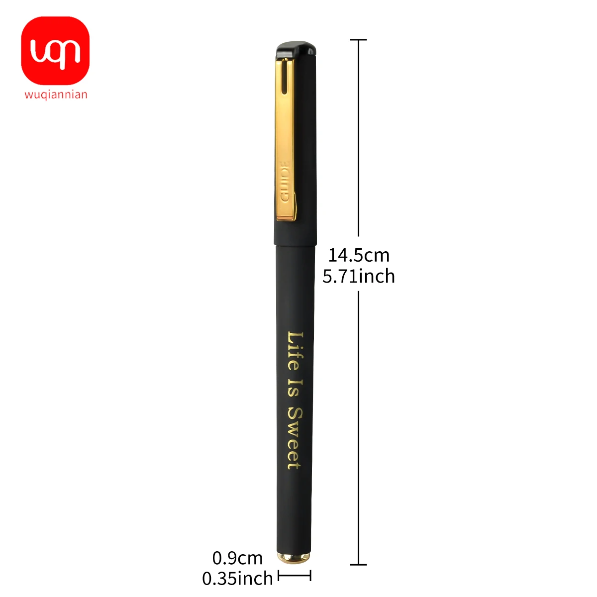 WQN-3/6/12PCS High Matte Black Large Capacity Gel Pen 0.7mm Signature Calligraphy Pen Carbon Black Ink School & Office Statione