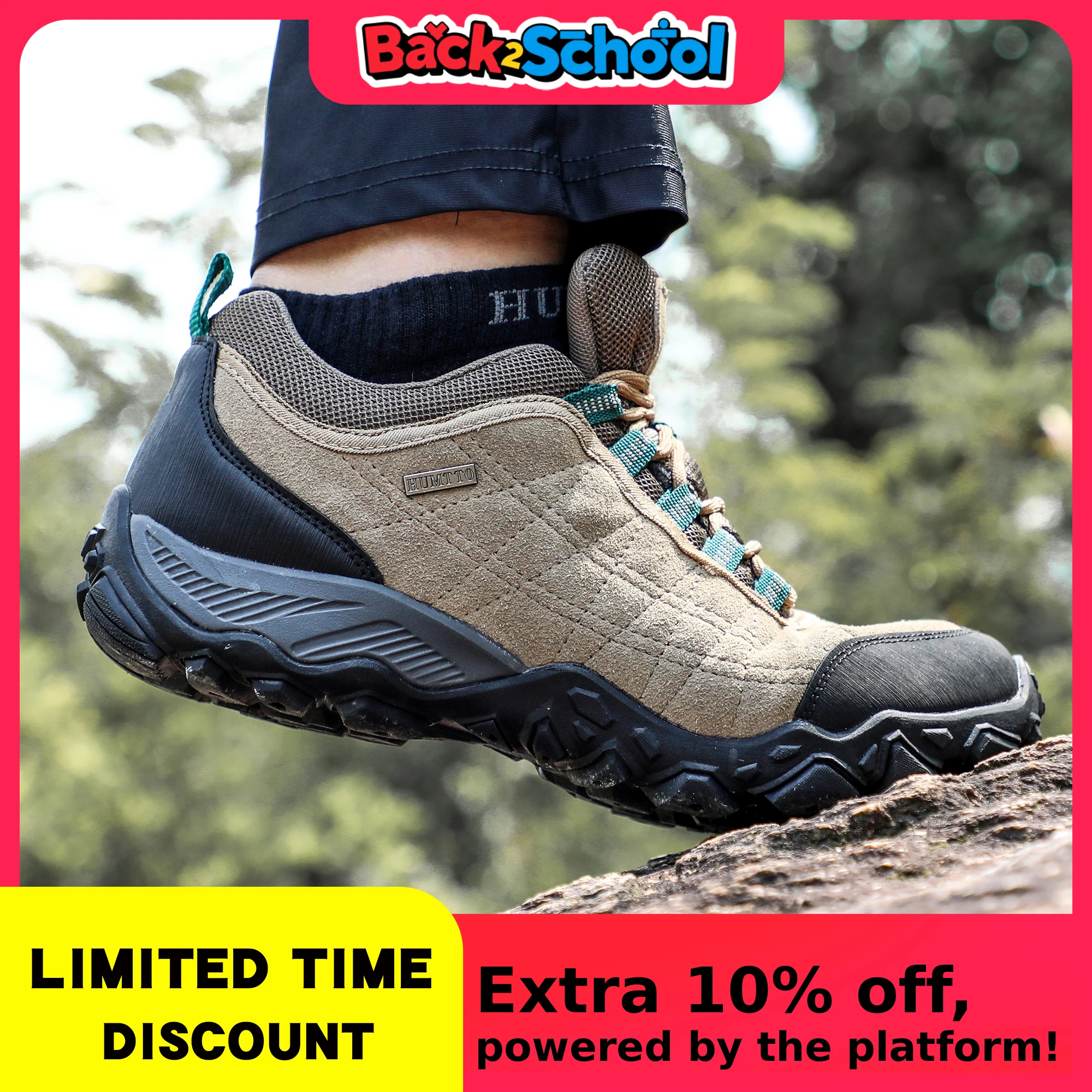 HUMTTO Hiking Shoes Mens Luxury Designer Winter Climbing Trekking Sneakers for Men Leather Outdoor Sports Work Man Shoes 110282A