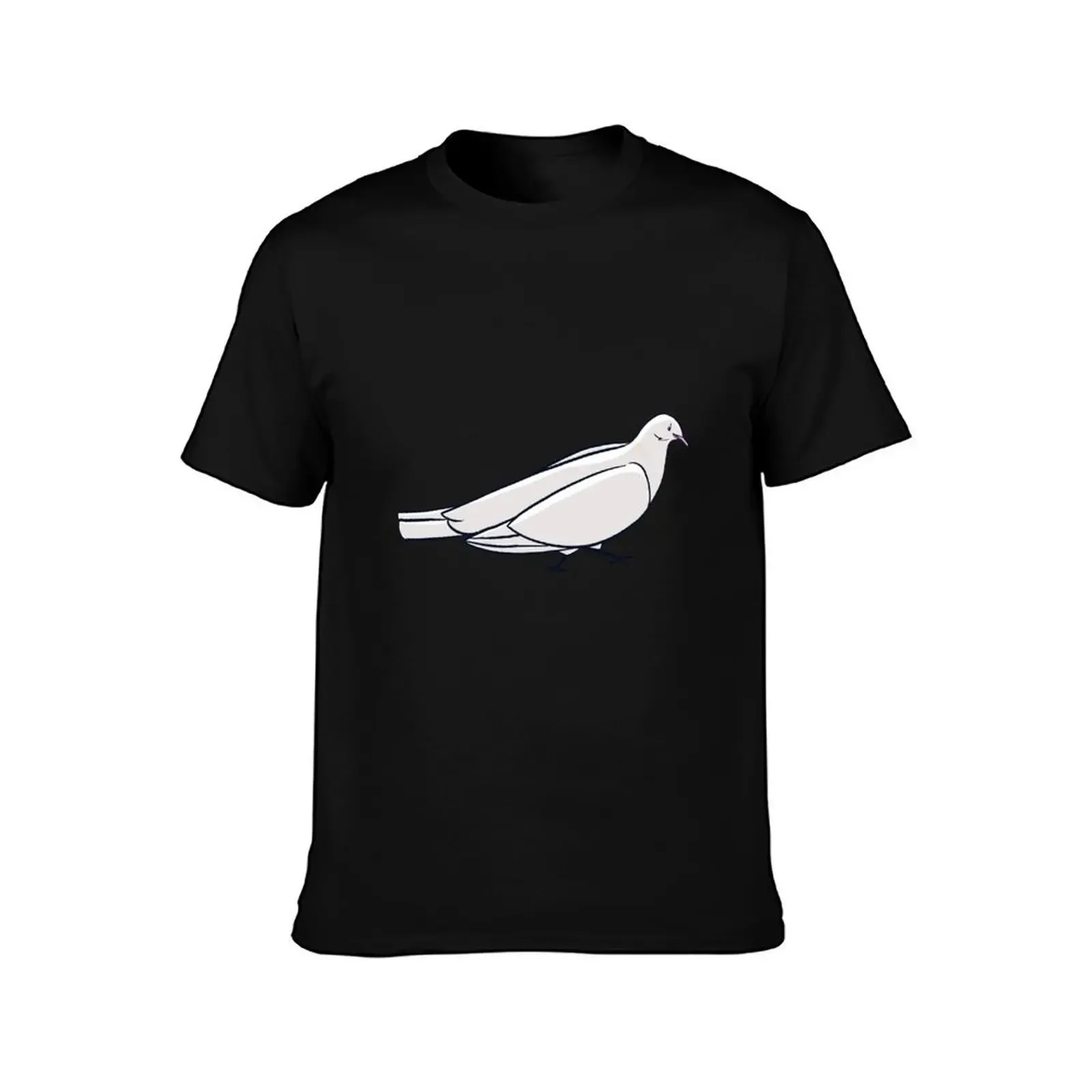 White Ring-necked Dove T-Shirt oversized Short sleeve tee vintage graphic tee vintage anime shirt mens workout shirts