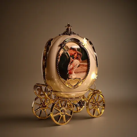 Rotating Picture Display Custom 4 Photo frame Personalized pumpkin Car Music Box Picture Frame Photo Frame Decorative Desk-Top