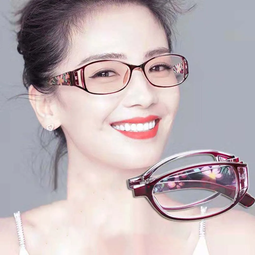 

Alloy Elderly Reading Eyewear Flower Printed PC Folding Presbyopic Glasses Japanese Style Costume Accessory Anti Blu-ray Eyewear