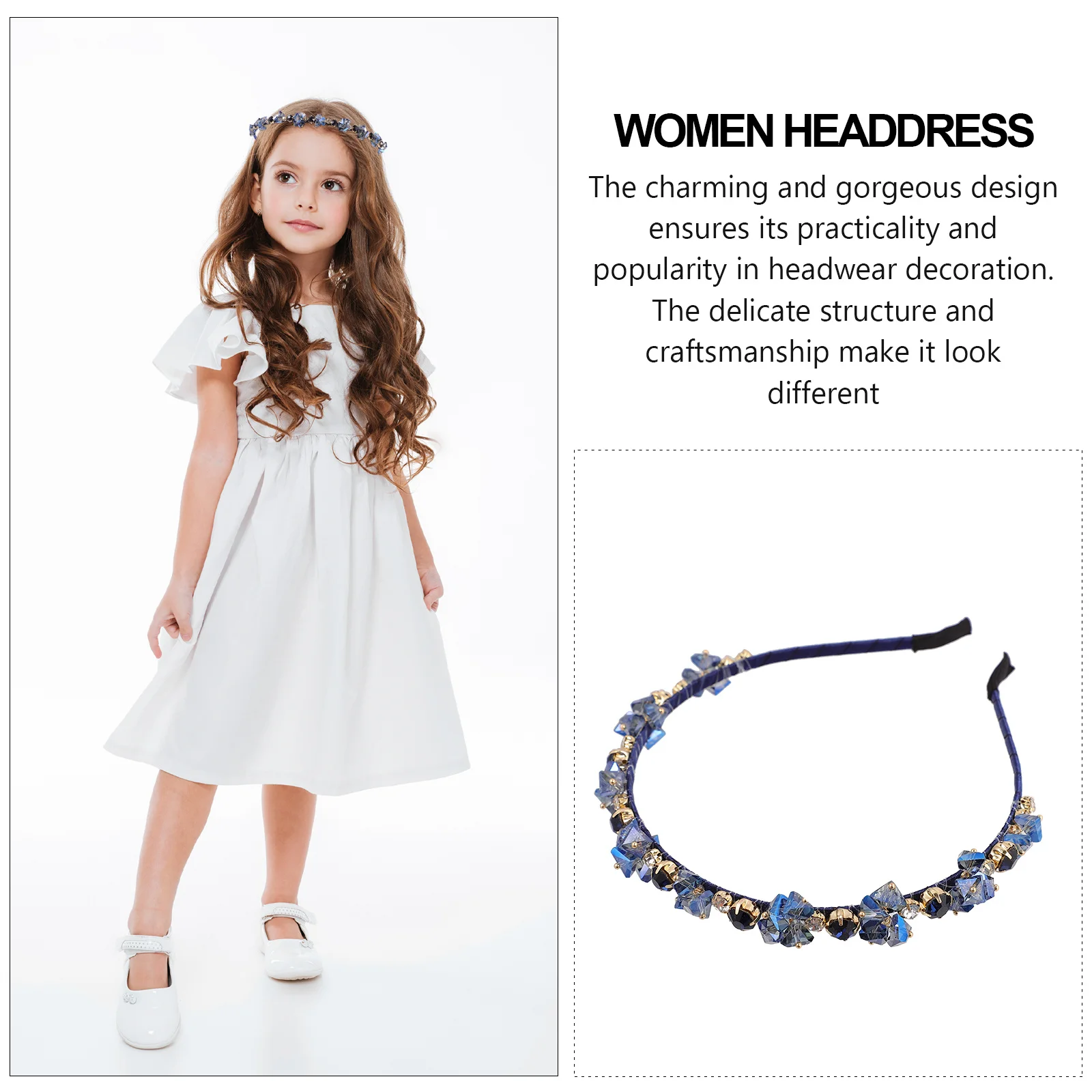 

Rhinestone Hairband Delicate Diamond Headpiece Elegant Lightweight Design for Weddings Parties Christmas Eve Women Headdress