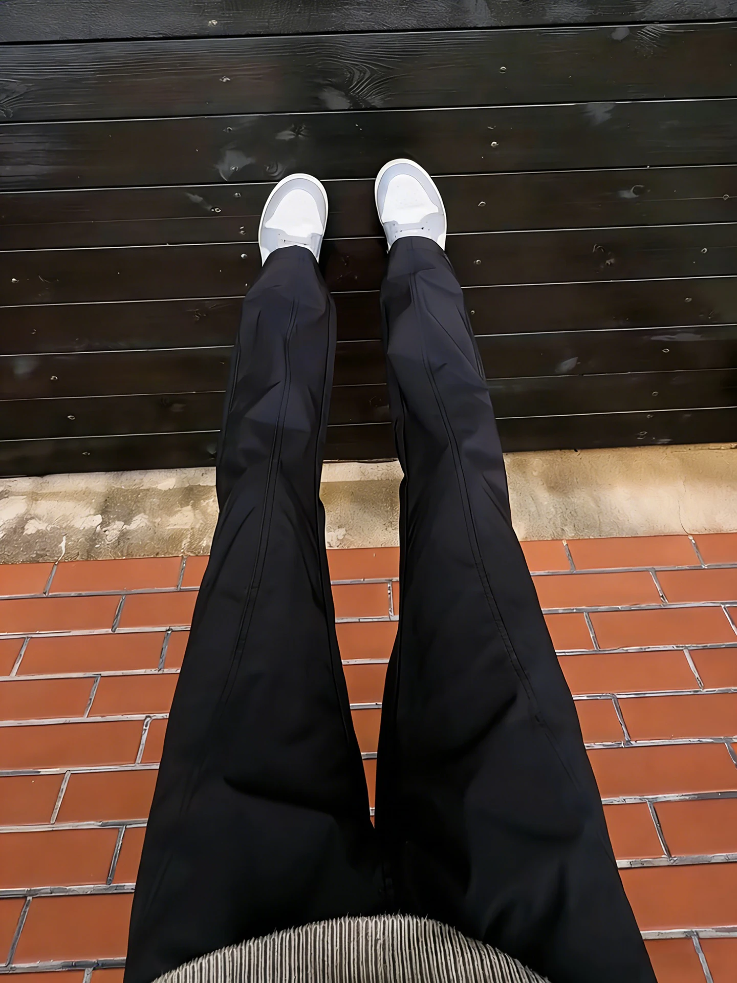 

American Sle Men's Bla Slant Cut Qui Dry Pants Spring Summer Thin Ice Silk Flared Sport Straight Soft ell Fce Trou...