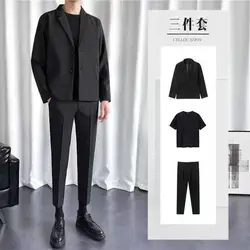 4-A110  Suit suit Men's Autumn Slim-fit Pants Men's Casual Pants Korean Style Spring and Autumn Loose Small Suit Jacket