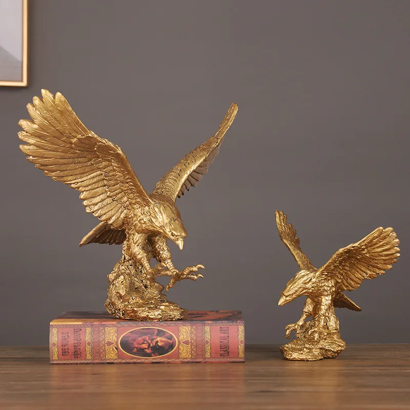 

Wing Spread Eagle Figurine - Resin Hawk Decor for Study/Entryway/Office Desk - Lucky Charm Gift