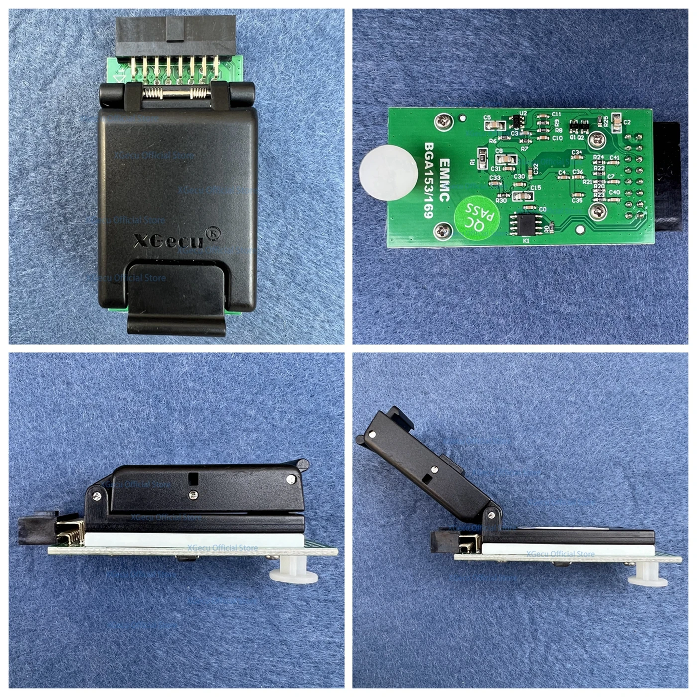 EMMC BGA153 BGA169 Adapter IC Socket for XGecu T48 Programmer New V2.0 Dual Head Probe Holder, Reliable contact + 5 pcs frames