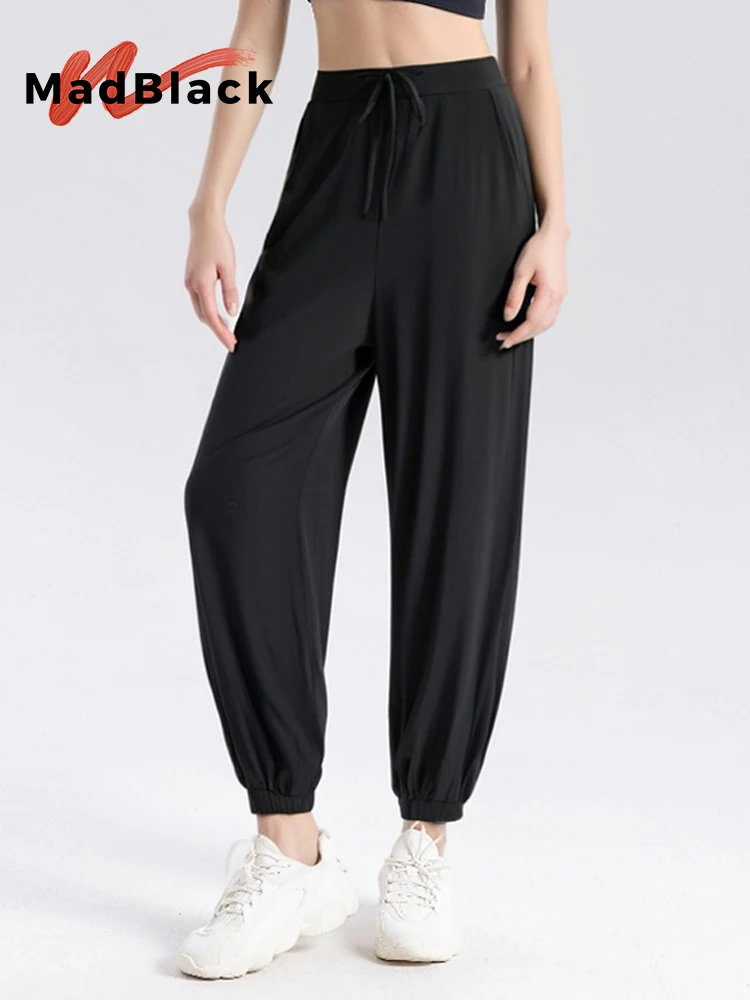 

Winsleter-22%Silk 70%Viscose Elegant Trousers, Elastic Waist Solid, Women Breathable Sport Yoga Pants, 2026 Summer New B66154CC