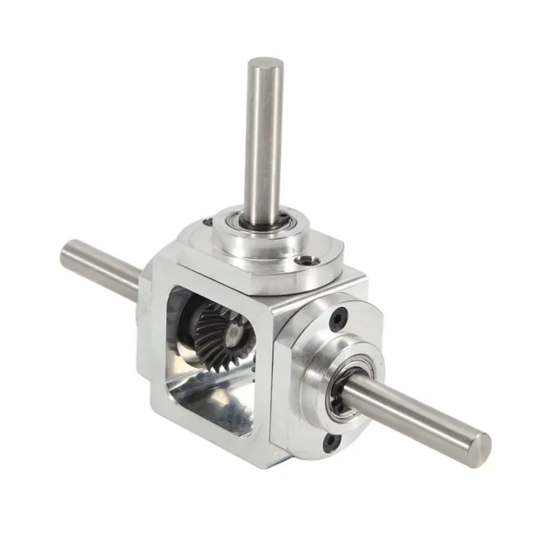 AC88-Gear-Box 90 Degree Right Angle Bevel-Gearbox 1:1 Reversing Double Output Shaft 1 Module 20 Teeth Bevel Gear