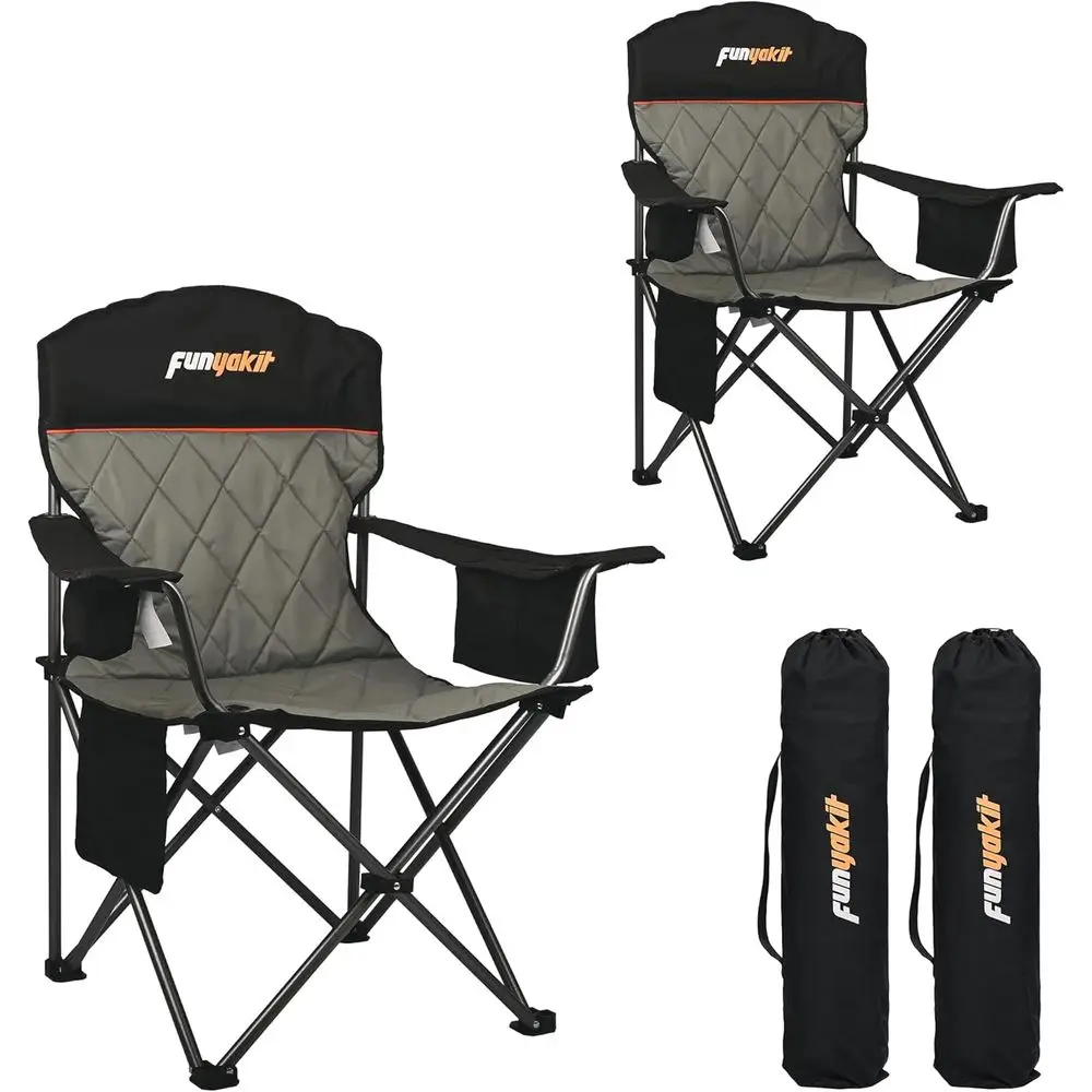 

Durable 350lbs Capacity Padded Folding Chair with Cooler and Cup Holder for Outdoor Adventures