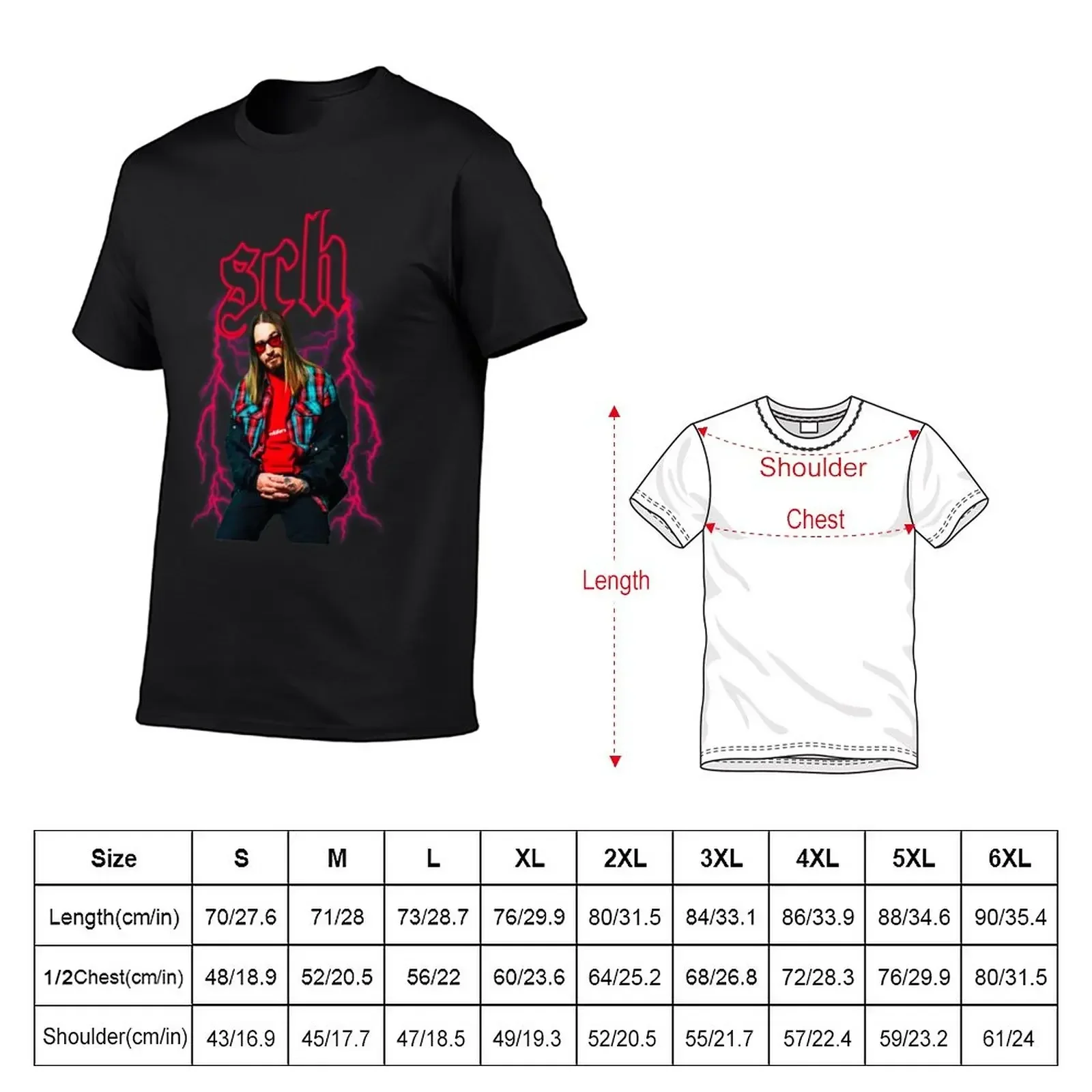 Sch T-Shirt Zomer Top Sweat Black T-Shirts Voor Mannen