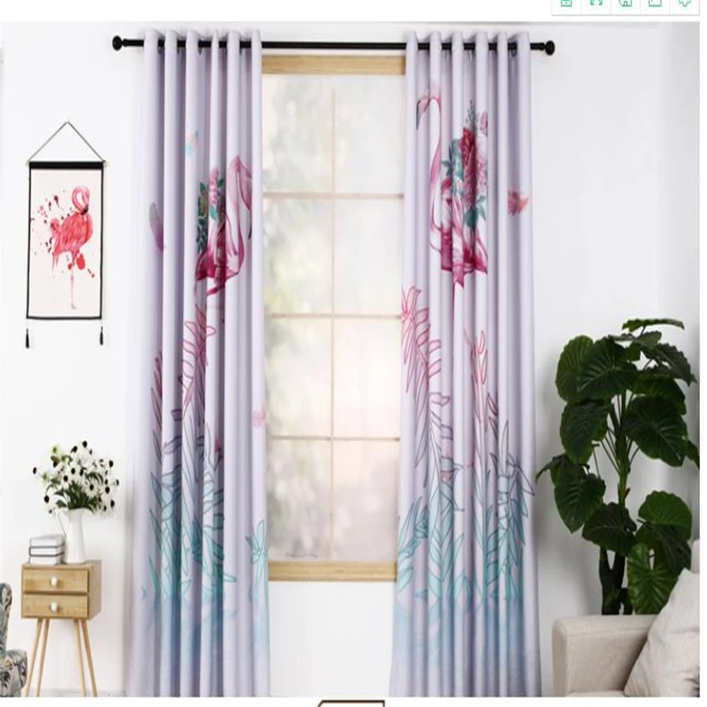 Custom 3d curtains small fresh bedroom living room bay window blackout curtains soundproof windproof curtains