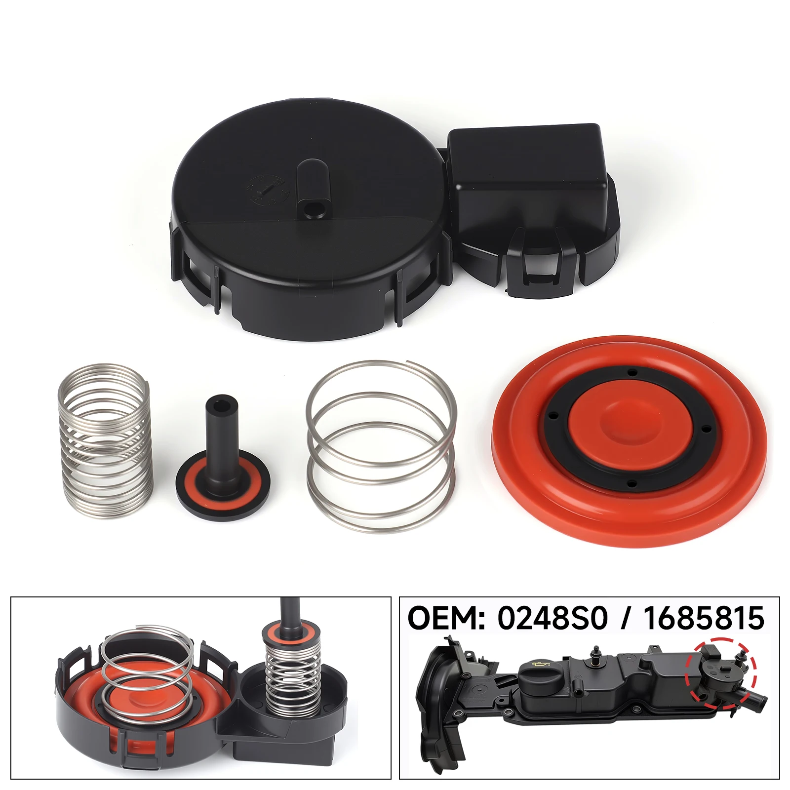 0248.S0 0248S0 For Peugeot Citroen Volvo Ford 1.6Hdi 8V Car Engine PCV Valve Cover Repair Kit Valve Cap With Membrane 9688939180