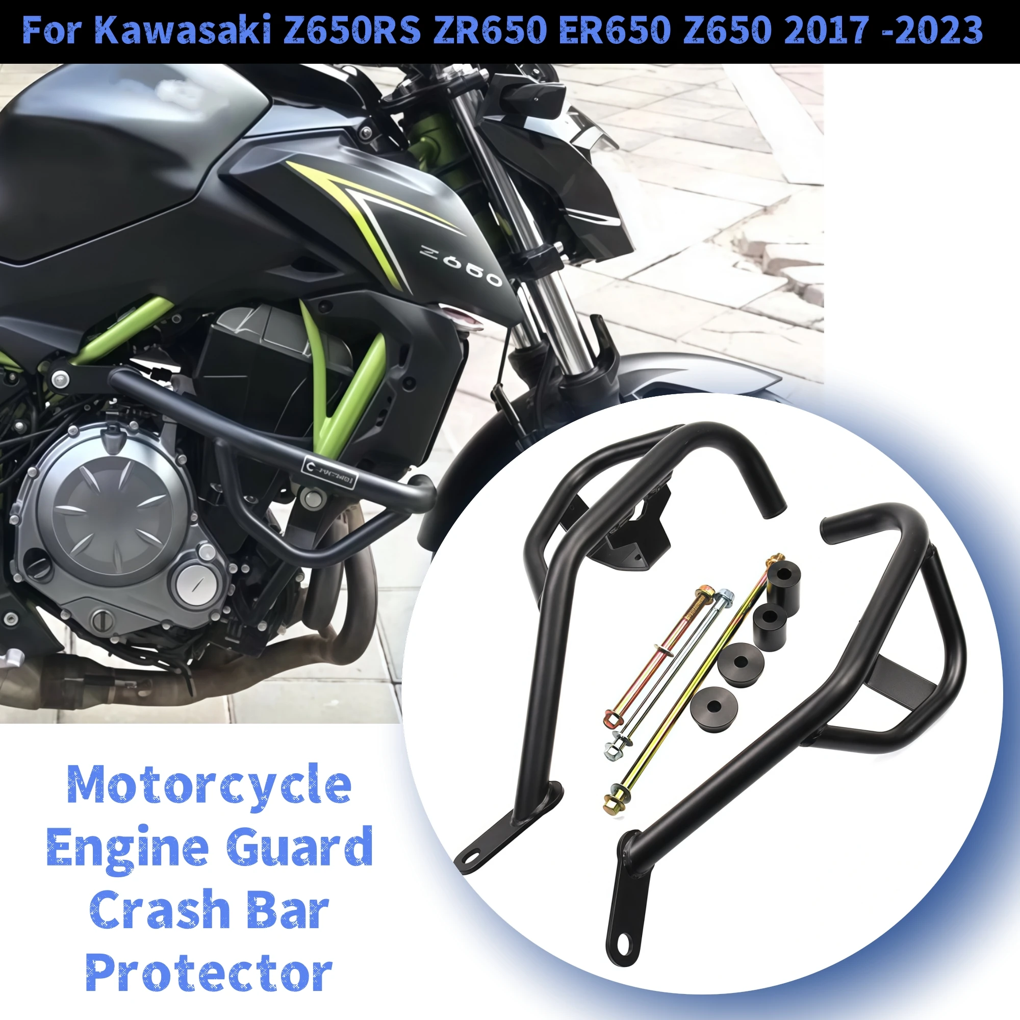 

Motorcycle Engine Guard Highway Crash Bars Bumper Anti Drop Bar Tank Protector For Kawasaki Z650RS ZR650 ER650 Z650 2017 -2023
