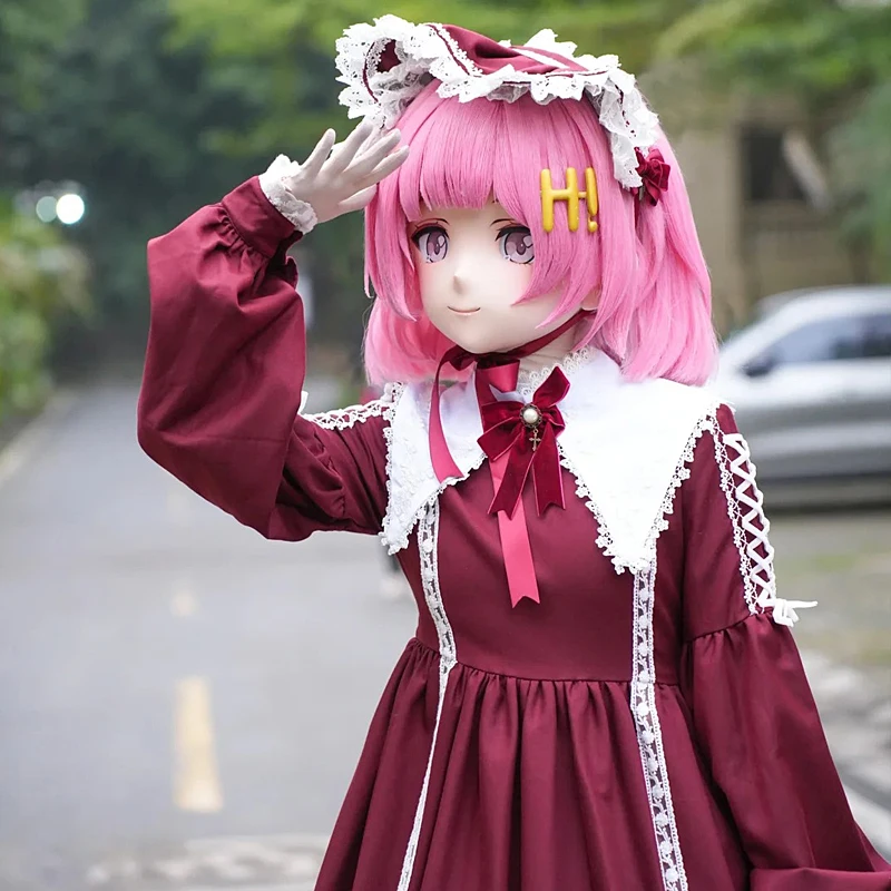 Anime diadema completa bloqueo personalizar muñeca cruzada completa mujer/niña personaje de dibujos animados Kig Cosplay máscara de Kigurumi BJD
