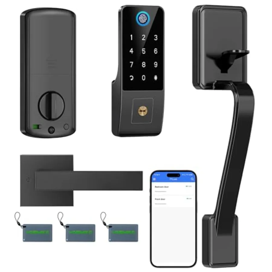 

Умный дверной замок с отпечатком пальца и кодовой панелью, безключевой доступ, для входной двери, с управлением через приложение, автоматический