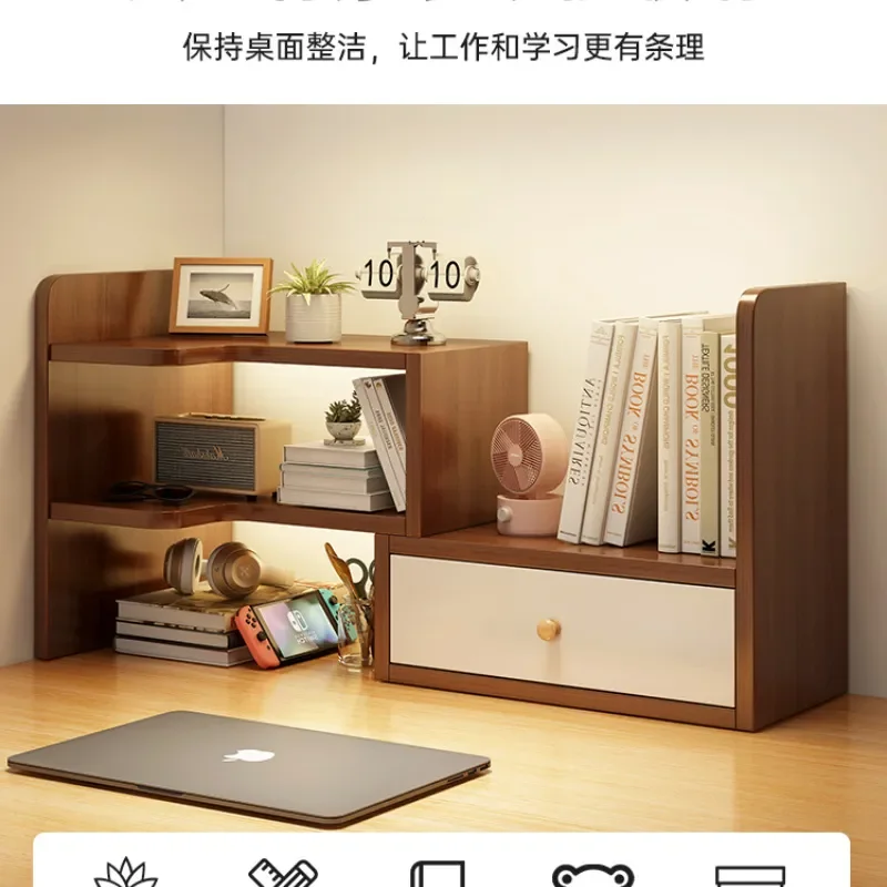 Desktop Shelf Office Bookshelf Table Organizer Student Dormitory Simple Cabinet Desk Storage Small Bookcase
