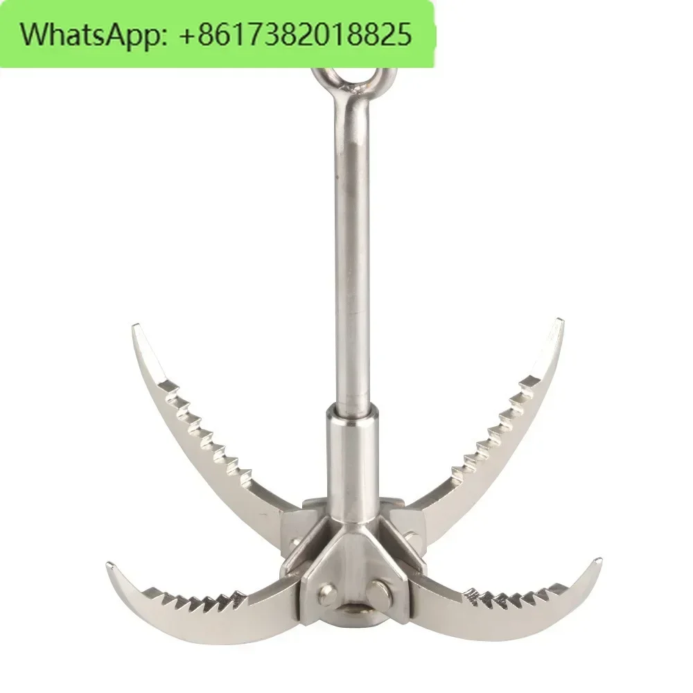 

Cross border outdoor stainless steel four claw flying tiger claw outdoor climbing hook folding survival hook