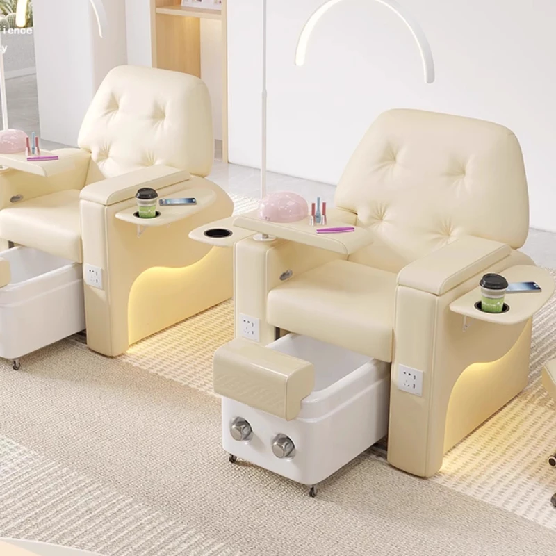 

Comfortable Foldable Backrest Pedicure Chairs Luxury PU Leather Manicurist Pedicure Chairs Accent Salon Furniture Stoel Lsxzy