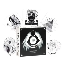 Dark Days Tarot: A 78-card Illustrations and Divination Deck Inspired By Divine Feminine Energy Black-and-white 7.5*7.5cm