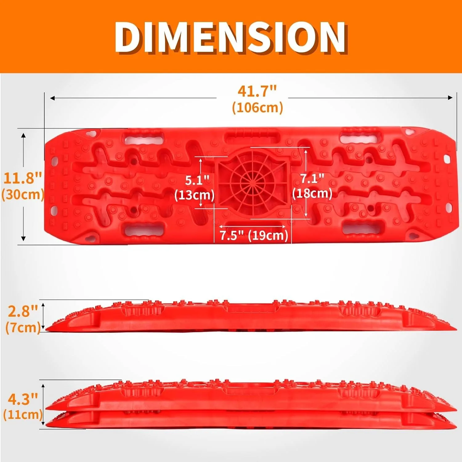 Off-Road Traction Boards with Jack Lift Base,Recovery Board for Sand,Mud,and Snow Tracks-Tire Traction Pads for RV Truck SUV