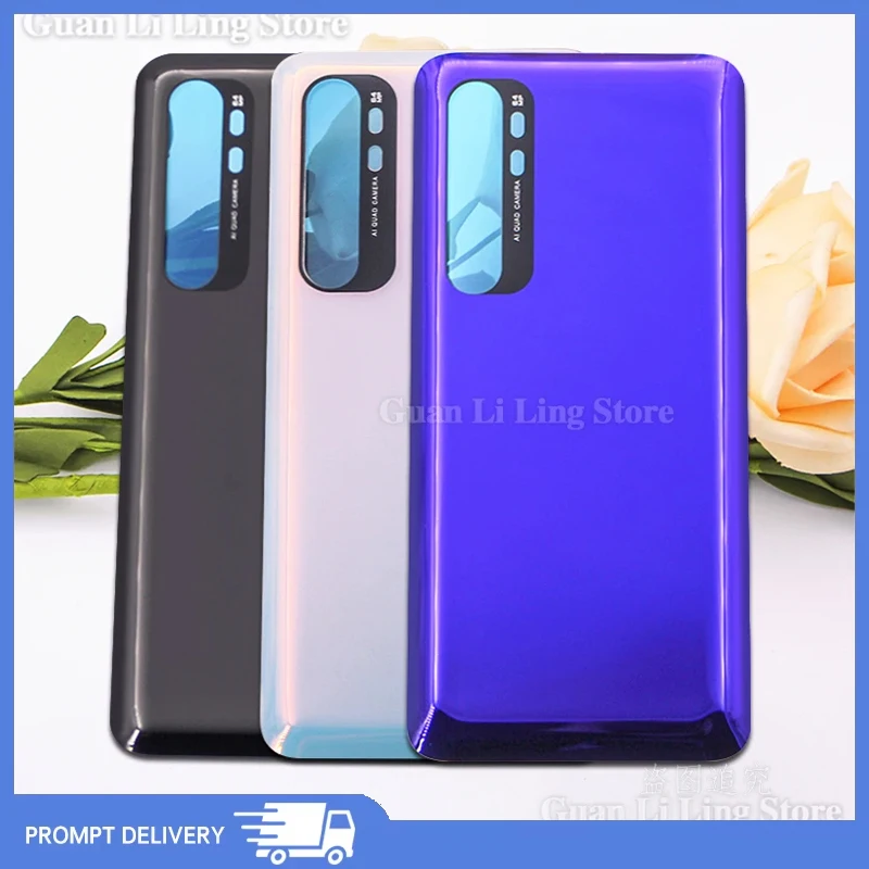Новинка для телефона Xiaomi Note 10 Lite, задняя крышка аккумулятора Mi Note 10 Lite, задняя дверь, стеклянная панель, корпус, чехол с добавлением клея, замена
