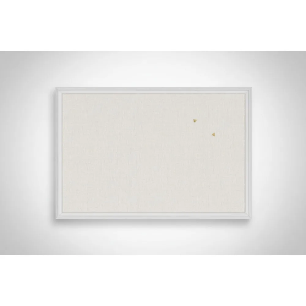 Льняная доска для объявлений в фермерском доме 30x20 дюймов, белая деревянная рамка с кнопками для офиса, домашнего декора