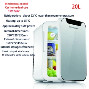 Mini -Auto -Kühlschrank, tragbarer Kühlschrank, Gefrierheizung, doppelter Gebrauch, Haushalt, Picknick, Kühlung, 12 V, 220 V, 20L 8 Hauptverkaufsmini -Kühlschrank 20 Liter - №2