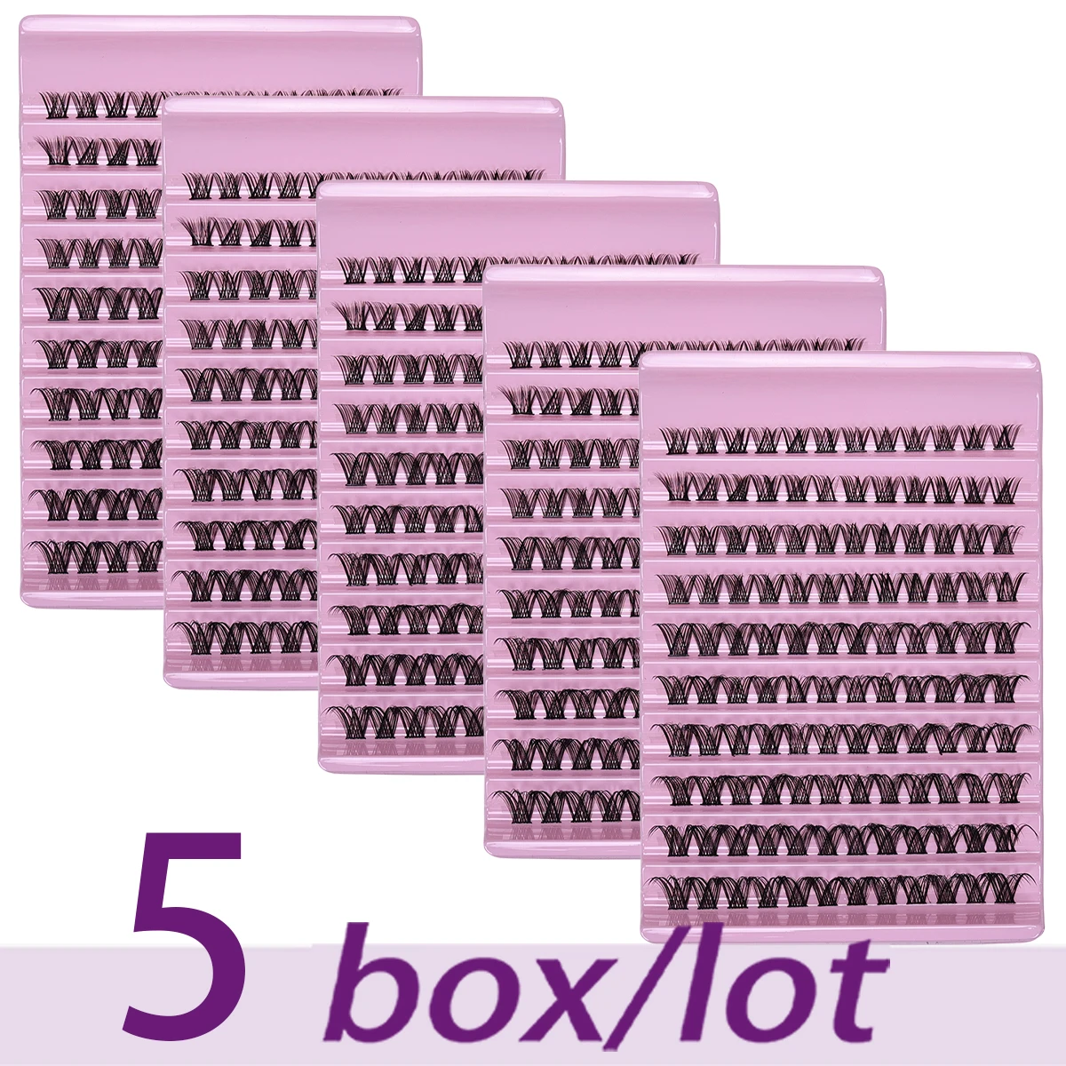 3 paquets/5 paquets de cils en grappe 8-16mm cils individuels aspect naturel D Curl moelleux cils en grappe bricolage Extension de cils