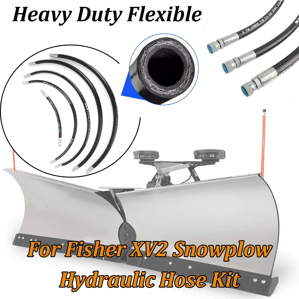 For Fisher Xv2 Snowplow Hose Kit Steel Braided Hydraulic Hose Receiver 1/4 3/8in