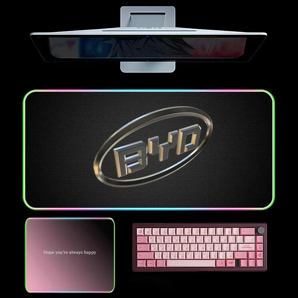 

BYD Mouse Pad RGB Gaming Mousepad LED Large Games Mouse pads XXL Keyboard Pad Luminous Desk Mat Backlit