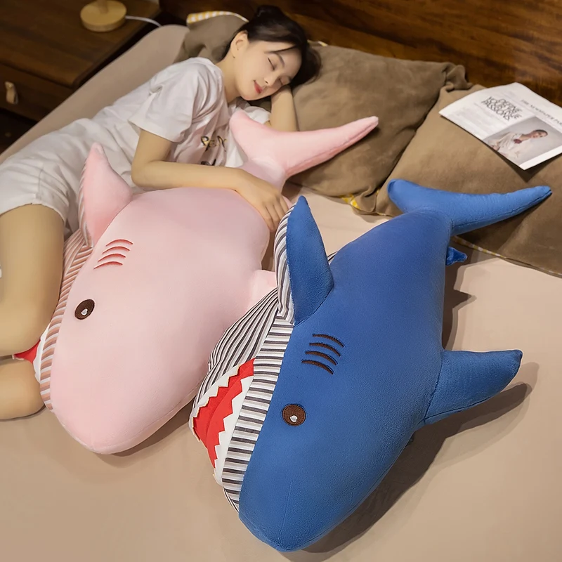 

Kawaii Chubby Shark Plush Toys Soft Full Cotton Stuffed Big Size Shark Throw Pillow Cozy Sleeping Companion Funny Room Decor