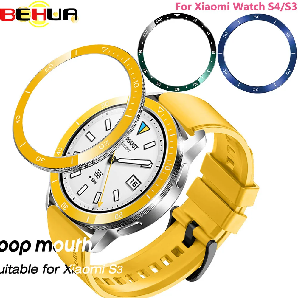 

BEHUA Case For Xiaomi Watch S4 S3 Bezel Ring Cover Stainless Steel Protection Cases Smart Watch Protective Frame Accessories