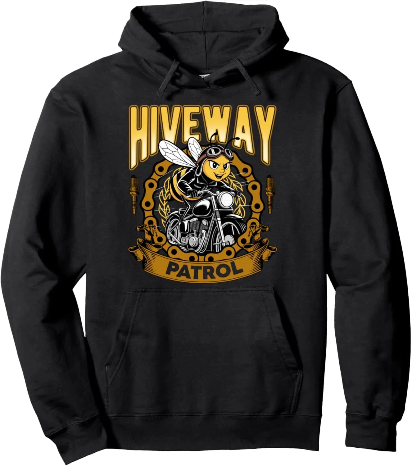 

Осенне-зимняя стильная хлопковая толстовка с капюшоном Bee Biker Hiveway, крутая для любителей мотоциклов и пчел