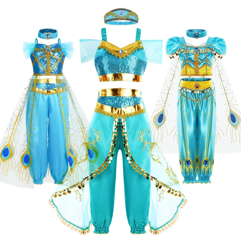 Robe de Princesse Jasmine pour Enfant, Costume de ixd\'Halloween