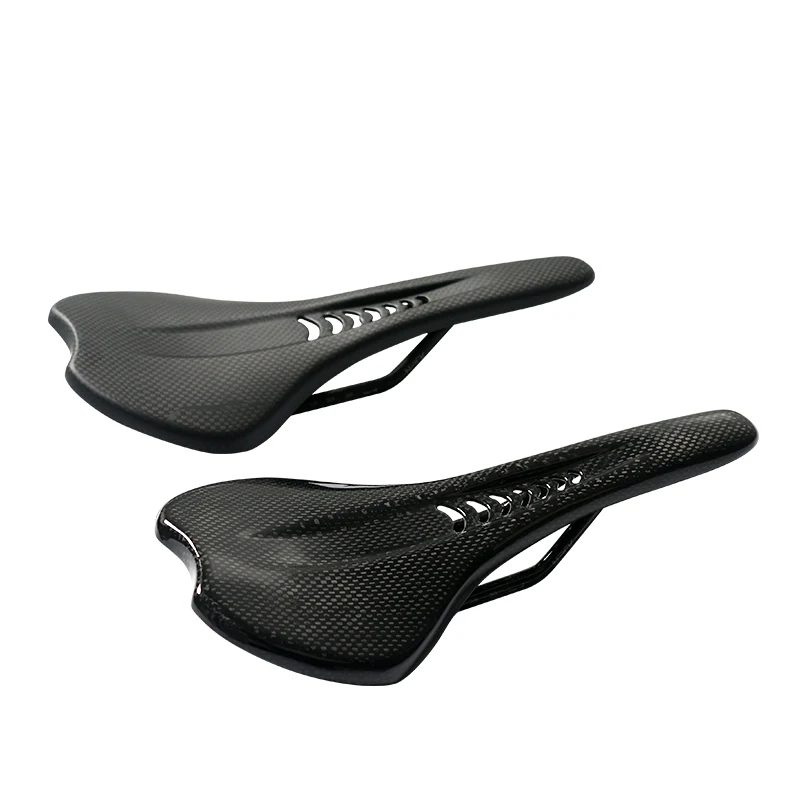 3K Carbon Bicycle Saddle Ultralight Road MTB Saddle Comfortable Breathable Bike Seat Cushion 275mm*130mm 115g for Long Distance